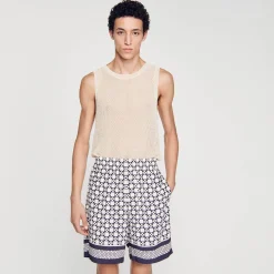 Sandro Paris Pantalones & Bermudas<Bermudas Con Estampado Square Cross