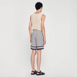 Sandro Paris Pantalones & Bermudas<Bermudas Con Estampado Square Cross