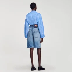 Sandro Paris Faldas & Shorts<Bermudas Vaqueras Con Cintura Doble