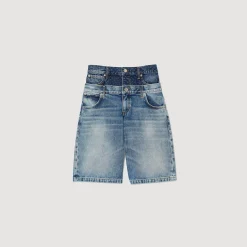 Sandro Paris Faldas & Shorts<Bermudas Vaqueras Con Cintura Doble