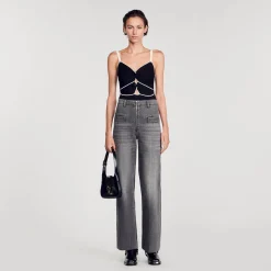 Sandro Paris Tops & Camisas<Body De Punto Bicolor