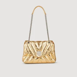 Sandro Paris Bolsos De Hombro<Bolso Acolchado De Cuero Metalizado