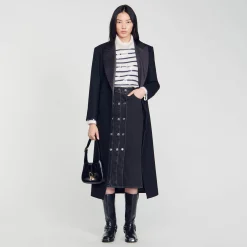 Sandro Paris Bolsos De Hombro<Bolso Baguette De Piel Certificada