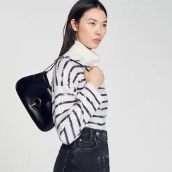 Sandro Paris Bolsos De Hombro<Bolso Baguette De Piel Certificada