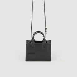 Sandro Paris Bolsos Tote<Bolso Cabas Pequeno De Piel Certificada
