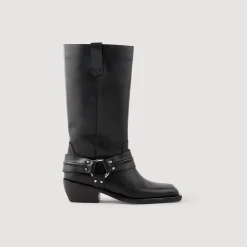 Sandro Paris Botines<Botas Biker De Cuero