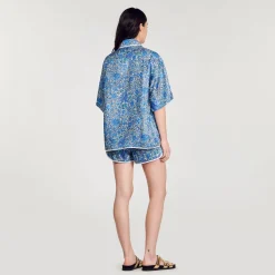 Sandro Paris Conjuntos<Camisa Ancha De Seda Con Flores