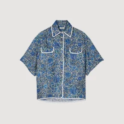 Sandro Paris Conjuntos<Camisa Ancha De Seda Con Flores