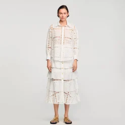 Sandro Paris Tops & Camisas<Camisa Con Bordado Ingles