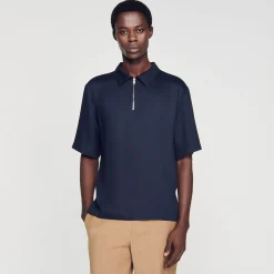 Sandro Paris Camisas<Camisa Con Cremallera En El Cuello