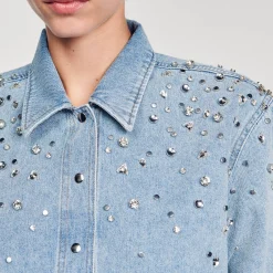 Sandro Paris Conjuntos<Camisa Corta Con Strass