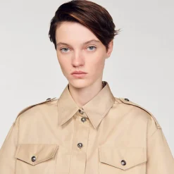 Sandro Paris Tops & Camisas<Camisa Corta De Oficial