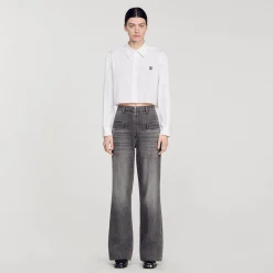 Sandro Paris Tops & Camisas<Camisa Corta De Popelina