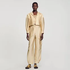 Sandro Paris Conjuntos<Camisa Corta Satinada