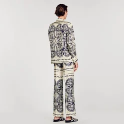 Sandro Paris Conjuntos<Camisa De Seda Estampada