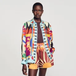 Sandro Paris Tops & Camisas<Camisa De Seda Estampada