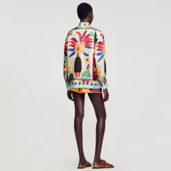 Sandro Paris Tops & Camisas<Camisa De Seda Estampada