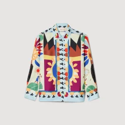 Sandro Paris Tops & Camisas<Camisa De Seda Estampada