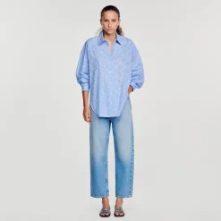 Sandro Paris Tops & Camisas<Camisa Oversize Con Estras
