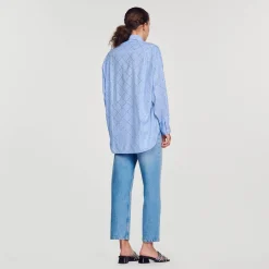 Sandro Paris Tops & Camisas<Camisa Oversize Con Estras