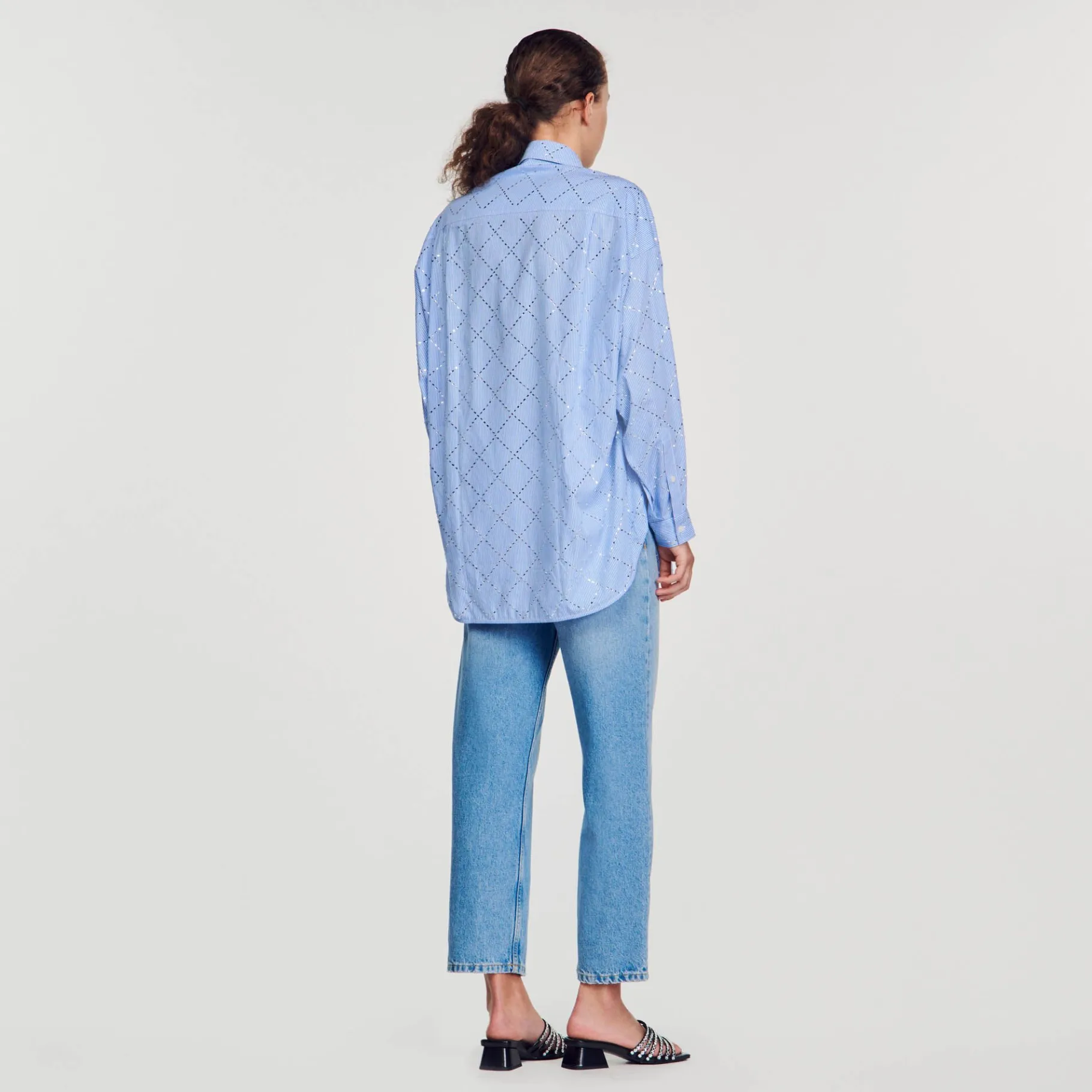 Sandro Paris Tops & Camisas<Camisa Oversize Con Estras