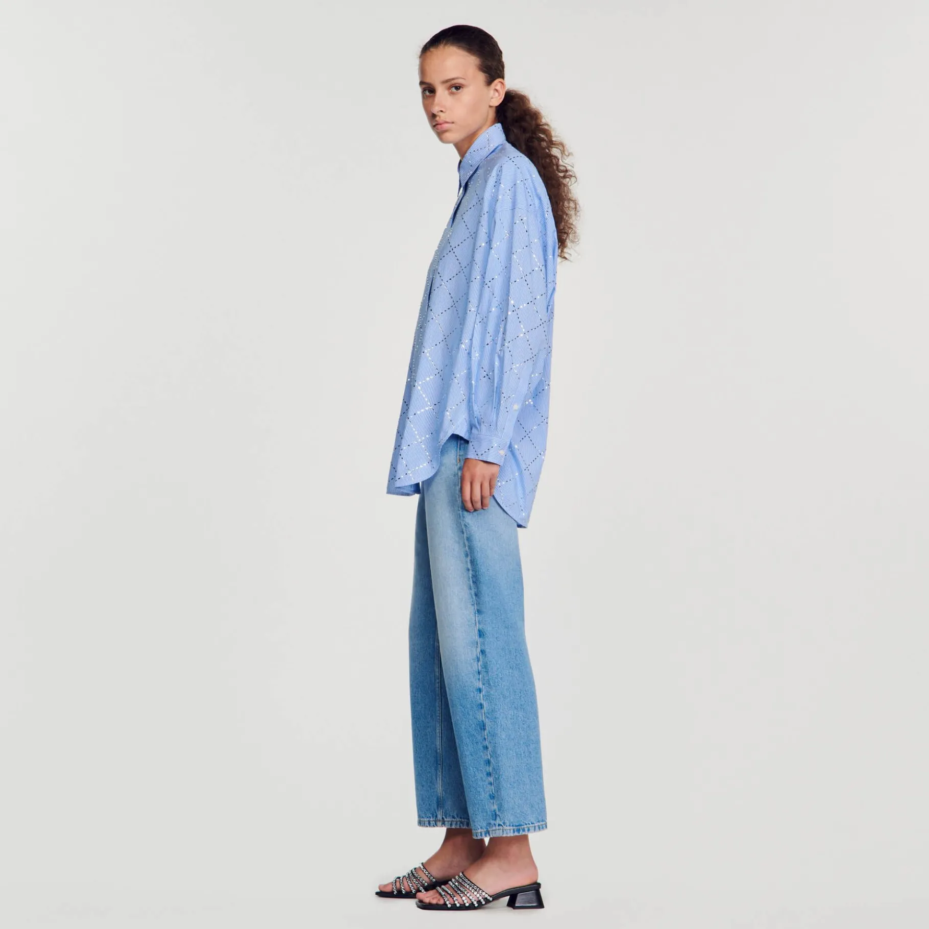 Sandro Paris Tops & Camisas<Camisa Oversize Con Estras