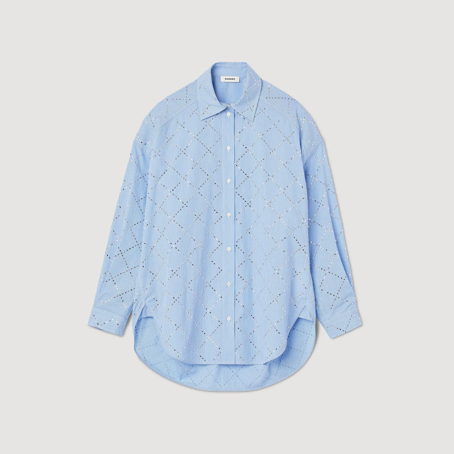 Sandro Paris Tops & Camisas<Camisa Oversize Con Estras