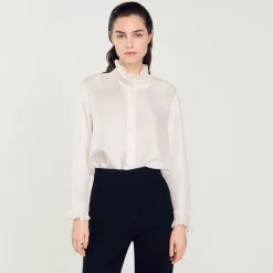 Sandro Paris Tops & Camisas<Camisa Seda Con Cuello Fruncido