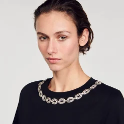 Sandro Paris Camisetas<Camiseta Algodon Organico, Cuello Joya