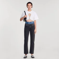 Sandro Paris Camisetas<Camiseta Corta Con Brillantes