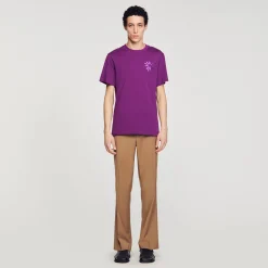 Sandro Paris Camisetas & Polos<Camiseta De Algodon Con Flor