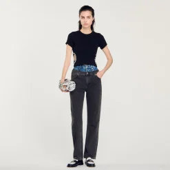 Sandro Paris Camisetas<Camiseta Decorada Con Brillantes