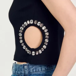 Sandro Paris Camisetas<Camiseta Decorada Con Brillantes