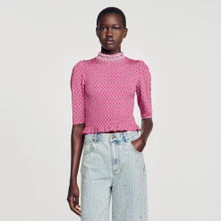 Sandro Paris Camisetas<Camiseta Fruncida Estampada