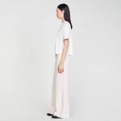 Sandro Paris Camisetas<Camiseta Rosa Con Estras