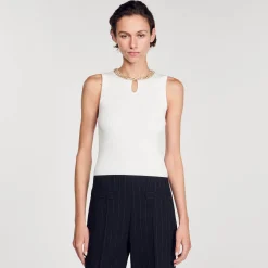 Sandro Paris Jerseys & Cárdigans<Camiseta Sin Mangas Con Cuello Joya