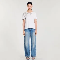 Sandro Paris Camisetas<Camiseta Sublimada Con Strass