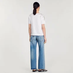 Sandro Paris Camisetas<Camiseta Sublimada Con Strass