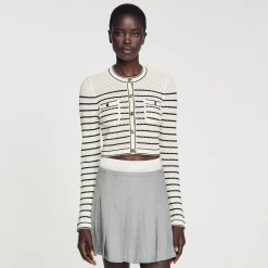 Sandro Paris Conjuntos<Cardicoat Corto De Rayas