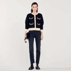 Sandro Paris Jerseys & Cárdigans<Cardigan Bicolor Con Botones