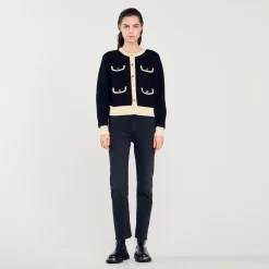 Sandro Paris Jerseys & Cárdigans<Cardigan Bicolor Con Botones