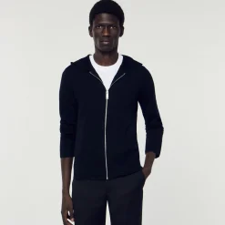 Sandro Paris Jerséis & Chalecos<Cardigan Con Capucha Y Cremallera