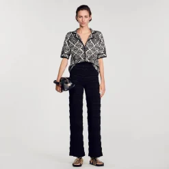 Sandro Paris Conjuntos<Cardigan Con Jacquard De Flores