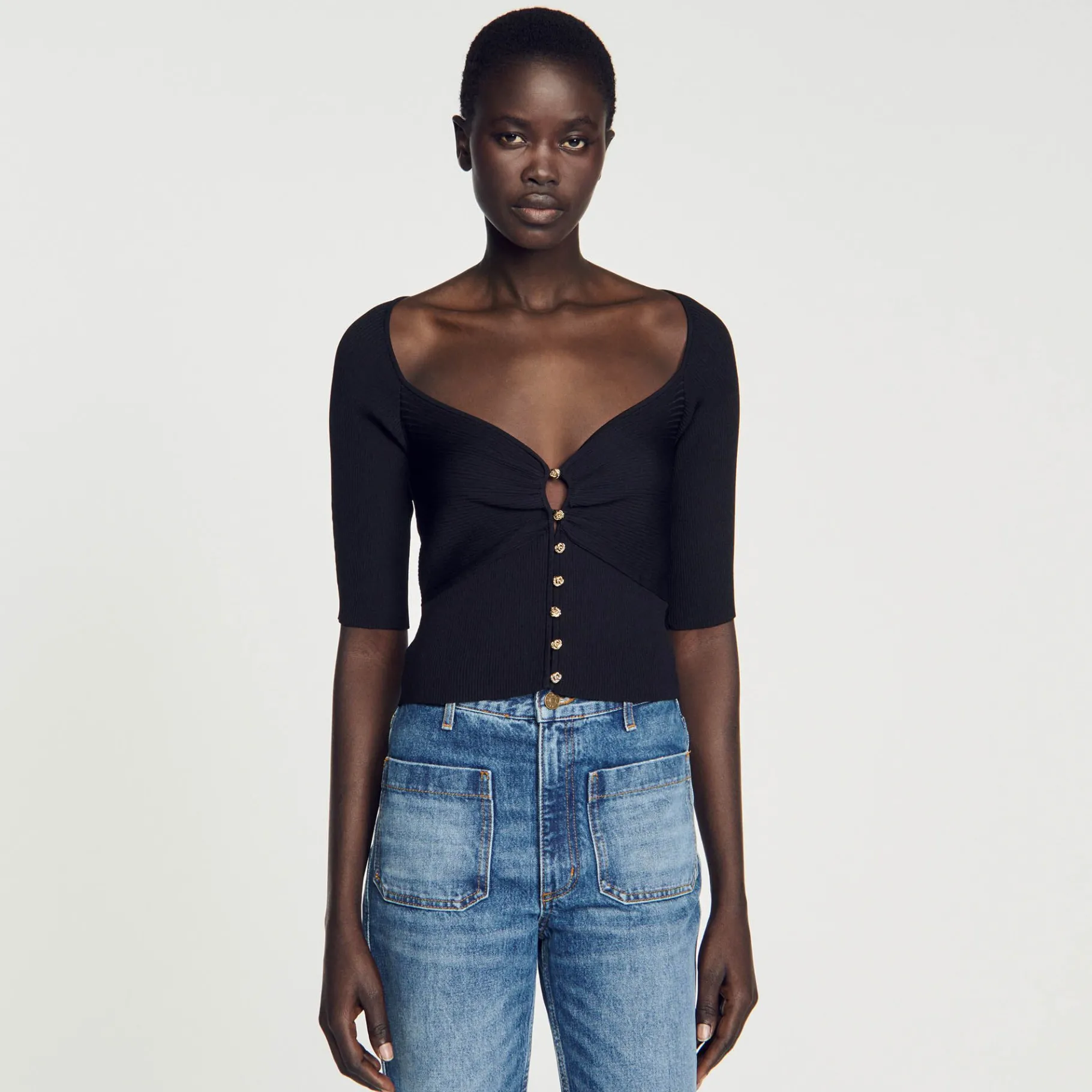 Sandro Paris Jerseys & Cárdigans<Cardigan Corto De Canale