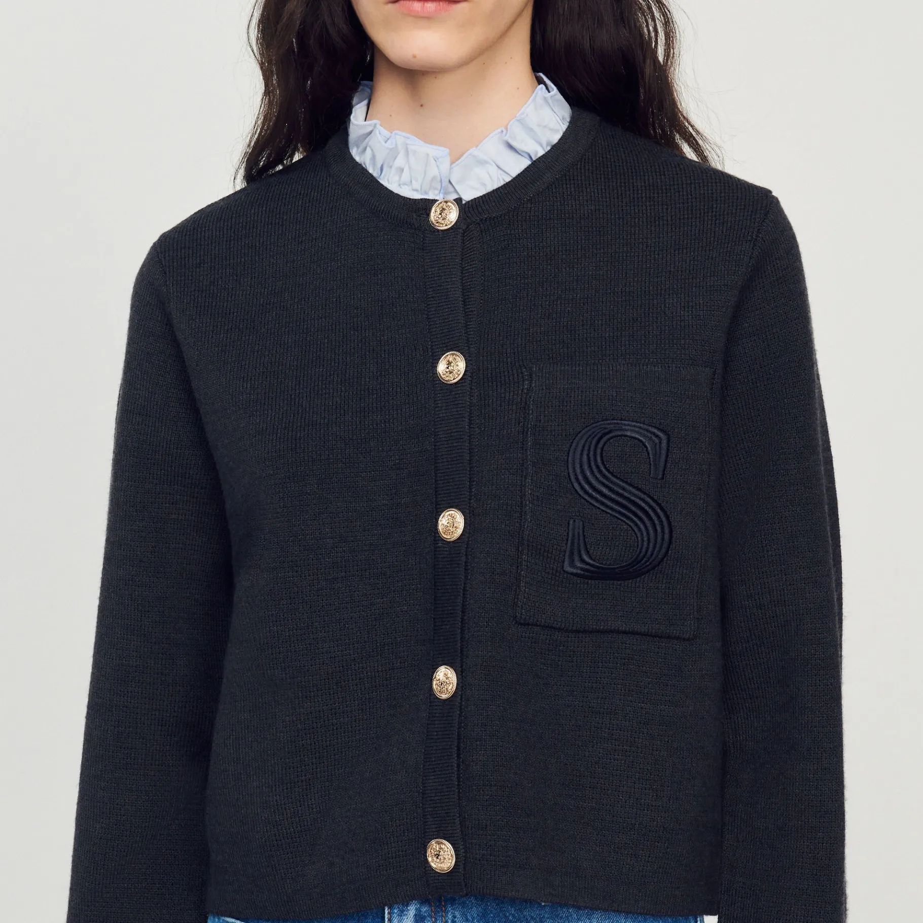 Sandro Paris Otros Accesorios<Cardigan De Lana Certificada