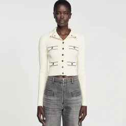 Sandro Paris Jerseys & Cárdigans<Cardigan De Punto Acanalado