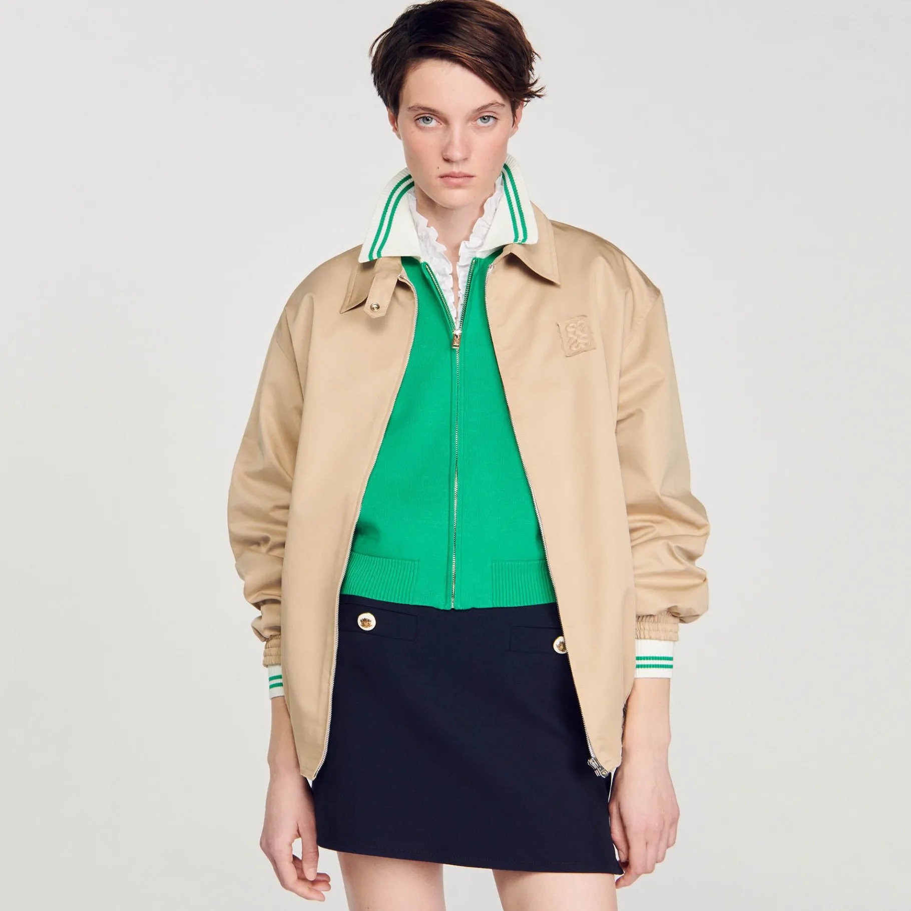 Sandro Paris Jerseys & Cárdigans<Cardigan Estilo Beisbol Con Cremallera