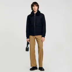 Sandro Paris Abrigos & Cazadoras<Cazadora Aviador De Lana