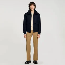 Sandro Paris Abrigos & Cazadoras<Cazadora Aviador De Lana