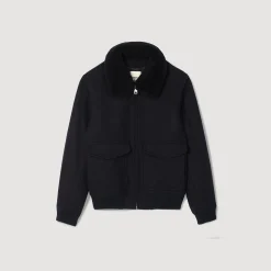 Sandro Paris Abrigos & Cazadoras<Cazadora Aviador De Lana